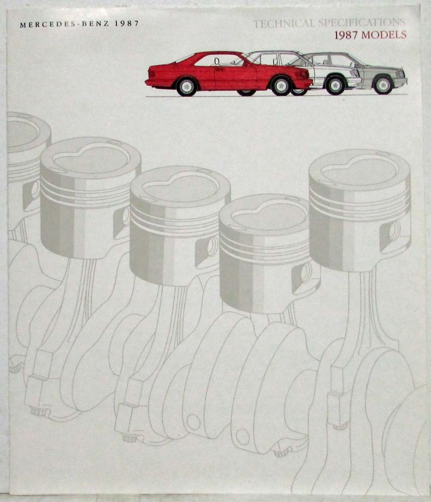 1987 Mercedes-Benz Technical Specifications Folder