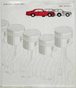 1987 Mercedes-Benz Technical Specifications Folder