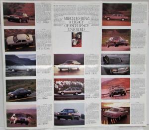 1988 Mercedes-Benz Full Model Line Legacy Unfolded Sales Folder/Poster