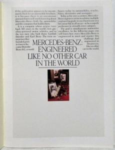 1988 Mercedes-Benz 190 Class Sales Brochure with Specifications Folder