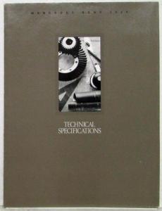1989 Mercedes-Benz Technical Specifications Folder