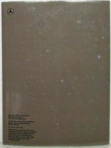 1989 Mercedes-Benz Technical Specifications Folder