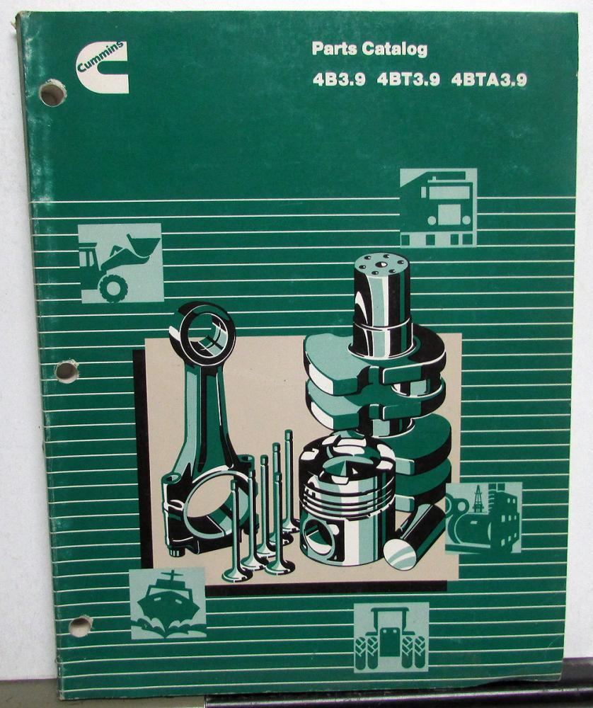 1986 Cummins Diesel Engine Parts Catalog Book 4B3.9 4BT3.9 4BTA3.9
