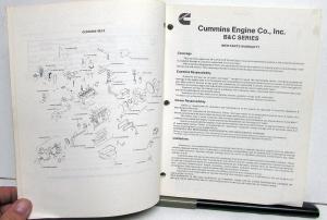 1986 Cummins Diesel Engine Parts Catalog Book 4B3.9 4BT3.9 4BTA3.9