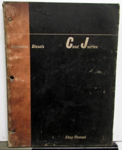 1969 Cummins Diesel Engines C & J Series Service Shop Repair Manual