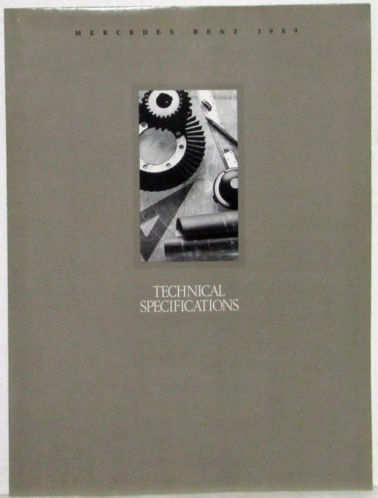 1989 Mercedes-Benz Technical Specifications Folder - Large