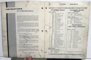 1959 Cummins JS JNS JT Diesel Engines Parts Book Catalog Bulletin 966784