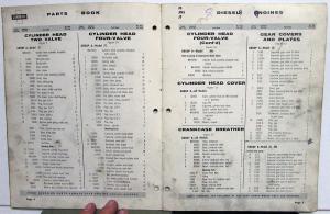 1959 Cummins JS JNS JT Diesel Engines Parts Book Catalog Bulletin 966784