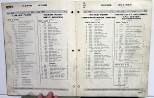 1959 Cummins JS JNS JT Diesel Engines Parts Book Catalog Bulletin 966784