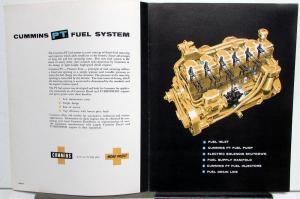 Vintage Cummins Diesel Engines PT Fuel Injection System Dealer Brochure 950138