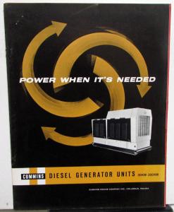 Vintage Cummins Diesel Generator Units Dealer Sales Brochure Industrial