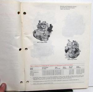 1969 Cummins H NH & NT Series Diesel Engines Owners Operation Maintenance Manual