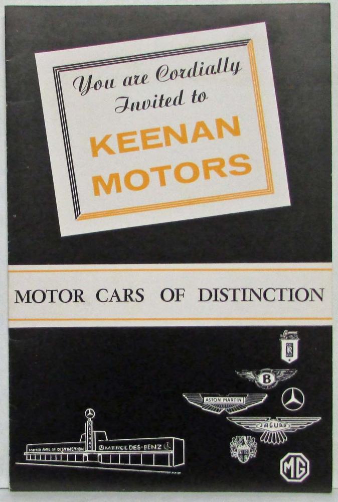 1966 Invitation to Keenan Motors Selling Motor Cars of Distinction