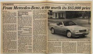 1990 Mercedes-Benz SL-Rallye Map with Article Clippings