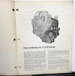 Cummins Diesel V-378 Series Engines Parts Catalog Book Bulletin 967140-C