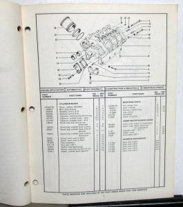 Cummins Diesel V-378 Series Engines Parts Catalog Book Bulletin 967140-C