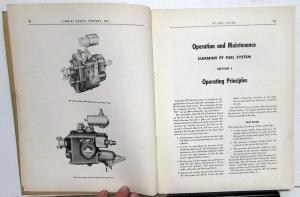 1954 Cummins Diesel Engines PT Fuel System Service Shop Repair Manual