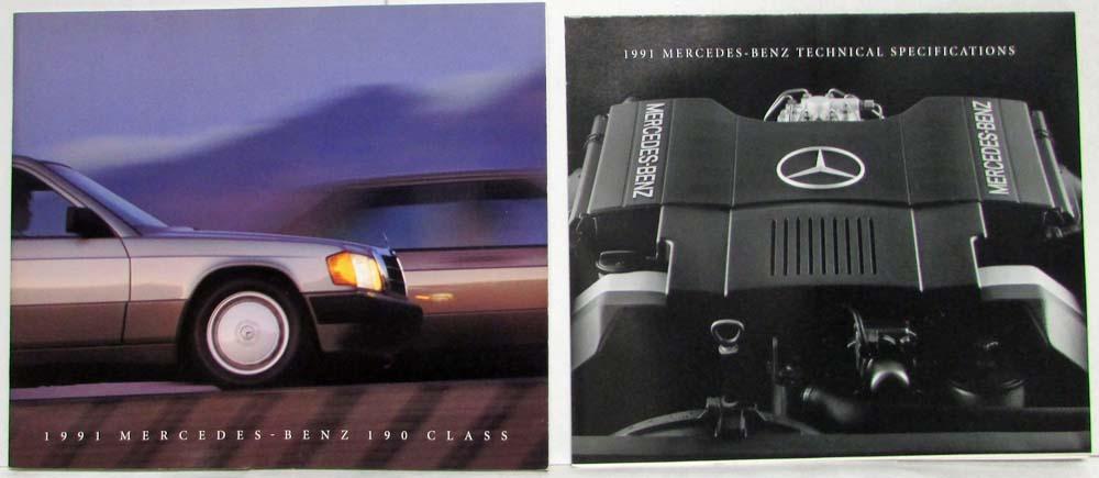 1991 Mercedes-Benz 190 Class Prestige Sales Brochure with Specifications Folder