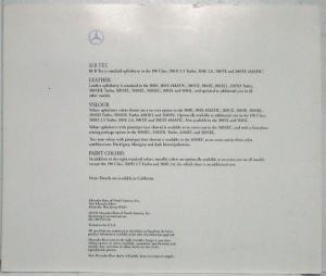 1991 Mercedes-Benz Paintwork and Upholstery - Revised Edition