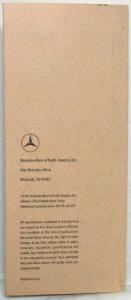 1993 Mercedes-Benz Paintwork Color Paint Chips and Upholstery Guide Folder