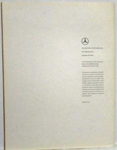 1994 Mercedes-Benz The Value of the Difference Sales Brochure