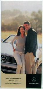 2000 Mercedes-Benz Suggested Retail Prices and Optional Equipment Folder