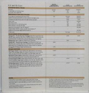 2000 Mercedes-Benz Suggested Retail Prices and Optional Equipment Folder