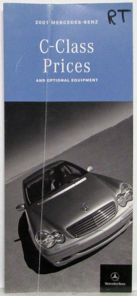 2001 Mercedes-Benz C-Class Suggested Retail Prices and Optional Equipment Folder