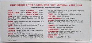 1962 Jeep Universal Model CJ-3B Sales Mailer Folder - Kaiser Jeep Corporation
