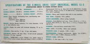 1962 Jeep Universal Model CJ-5 Sales Mailer Folder - Kaiser Jeep Corporation