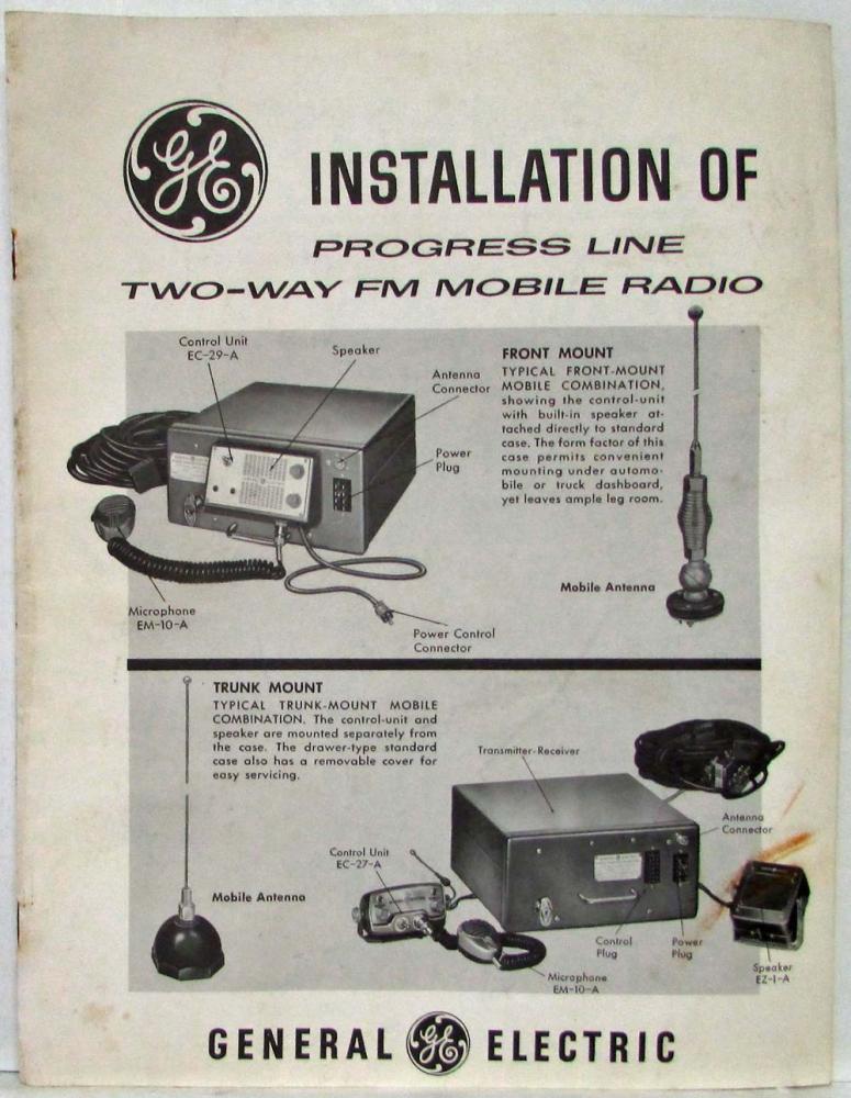 19581965 General Electric GE Installation Manual Progress Line 2Way