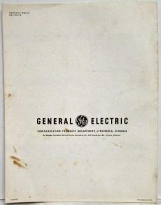 1958-1965 General Electric GE Installation Manual Progress Line 2-Way FM Radio