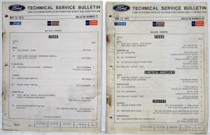 1972 Ford Lincoln Mercury and Trucks Service Technical Service Bulletins 17 & 20