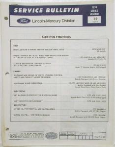 1970 Lincoln Mercury Division Technical Service Bulletin 32