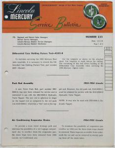 1954-1955 Lincoln Mercury Division Service Bulletins Lot - Orange Header
