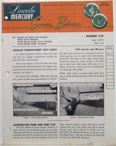 1954-1955 Lincoln Mercury Division Service Bulletins Lot - Orange Header