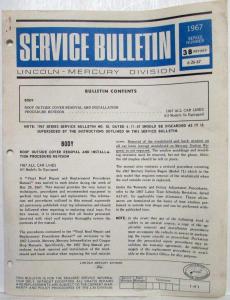 1967 Lincoln Mercury Division Service Bulletins Lot - 1967 Series