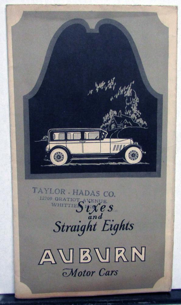 1927 Auburn Motor Cars Sixes & Straight Eights Dealer Sales Brochure ...