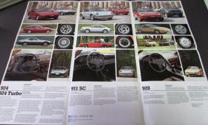 1980 Porsche Dealer Sales Brochure Folder Poster 928 924 Turbo 911 SC