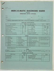1952 Mercury Merc-O-Matic Diagnosis Guide Covering Operation Noise and Leakage