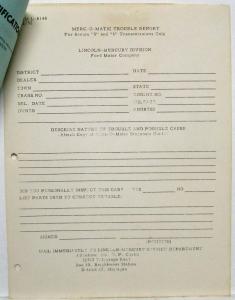 1952 Mercury Merc-O-Matic Diagnosis Guide Covering Operation Noise and Leakage