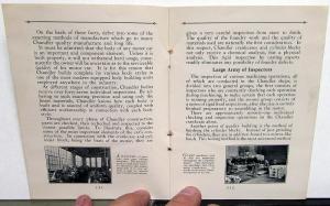 1927 Chandler Dealer Pocket Sales Brochure Features Quality & Accomplishments