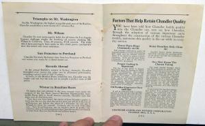 1927 Chandler Dealer Pocket Sales Brochure Features Quality & Accomplishments