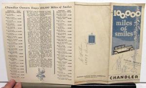 1927 Chandler Dealer Pocket Sales Brochure Folder 100,000 Miles Of Smiles