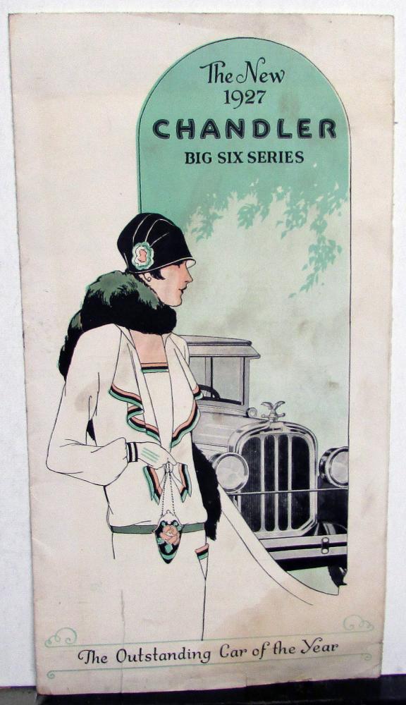1927 Chandler Big Six Series Dealer Sales Brochure Folder Coupe Sedan Touring