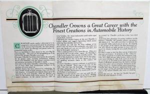 1927 Chandler Big Six Series Dealer Sales Brochure Folder Coupe Sedan Touring