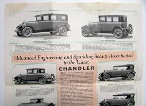 1927 Chandler Big Six Series Dealer Sales Brochure Folder Coupe Sedan Touring
