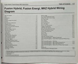 2019 Ford Fusion Energi and Lincoln MKZ Hybrid Electrical Wiring Diagrams Manual