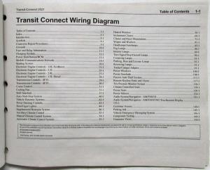 2021 Ford Transit Connect Electrical Wiring Diagrams Manual