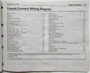 2021 Ford Transit Connect Electrical Wiring Diagrams Manual